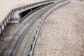 Steel guard rail on a road curve Royalty Free Stock Photo