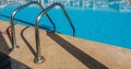Steel handrails in the pool, wonderful sports activities