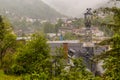 Steel headframe of former mercury mine in Idrija, Sloven Royalty Free Stock Photo