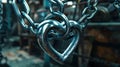 The Steel Heart Chain.AI generated image Royalty Free Stock Photo
