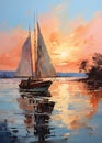 Steel Illusions: A Sunset Sailboat\'s Hidden Beauty