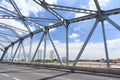 Steel Iron Road Bridge for Cross River in Bangkok