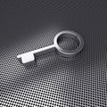 Steel Key icon on metal perforated Royalty Free Stock Photo