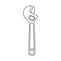 Steel key icon. Simple illustration of a monkey wrench. Vector isolated on a white background Royalty Free Stock Photo