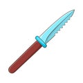 Steel knife icon, cartoon style