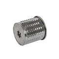 Steel knife sieve grinder. juicer parts on a white background. macro kitchen appliances Steel meat grinder.