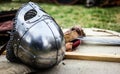 Steel knight helmet Royalty Free Stock Photo