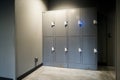 The steel lockers in room