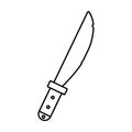 Steel machete weapon icon design line image