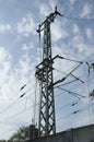 Lattice tower at supply line for railroad