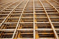 Steel mesh at construction site Royalty Free Stock Photo