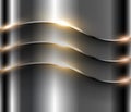 Steel metal background with elegant shiny metallic waves