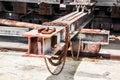 Steel Metal Beams on Rails: Rusted