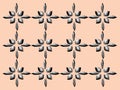 Steel metal gray and black elements flowers in light pink background.