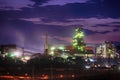 Steel mill at night Royalty Free Stock Photo