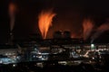 Steel mill at night Royalty Free Stock Photo