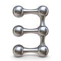 Steel molecular font Number 3 three 3D