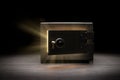 Steel bank safe on a dark background Royalty Free Stock Photo