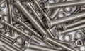 Steel nuts and bolts background