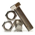 Steel nuts and bolts Royalty Free Stock Photo