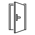 Steel open door icon, outline style