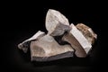 Steel ore, produced from iron ore, isolated black background Royalty Free Stock Photo