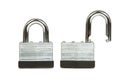 Steel Padlock Both Locked and Unlocked on White