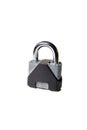 Steel Padlock Isolated on a White Background