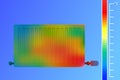 Steel panel radiator. Equipment for heating a thermal imaging camera. The concept of saving energy.