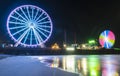 Steel pier with reflection at night,Atlantic city,new jersey,usa Royalty Free Stock Photo