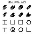 Steel Pipe icons set