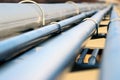 Steel pipe in oil refinery Royalty Free Stock Photo