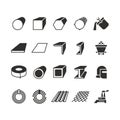 Steel pipe and roll steel metal product vector icons Royalty Free Stock Photo