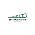 Steel pipe, tube, conduit, tunnel logo design vector