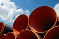 Steel pipes against blue sky Royalty Free Stock Photo
