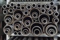 Steel pipes background Royalty Free Stock Photo