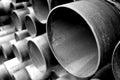 Steel pipes in black and white Royalty Free Stock Photo