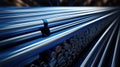 Steel pipes of different diameters in the warehouse of pipelines and spare parts for oil refining petrochemical