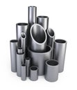 Steel pipes profile stack Royalty Free Stock Photo