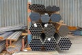 Steel Pipes Tubes Warehouse Royalty Free Stock Photo