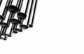 steel pipes on white background 3d illustration Royalty Free Stock Photo