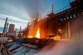Coke oven battery in the metallurgical industry