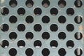 Steel plate with holes. metal grid with round cells Royalty Free Stock Photo