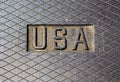Steel plate with the inscription USA