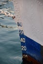 Steel plates and rivets on a sailing ship Royalty Free Stock Photo