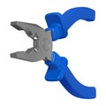 Steel pliers with blue plastic handles