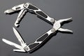 Steel pliers folding multi tool opened