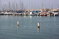 Steel pole in sea water