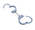 Steel police handcuffs over white Royalty Free Stock Photo