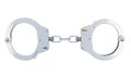 Steel police handcuffs over white. Royalty Free Stock Photo